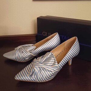 Blue Striped Women's Heels